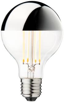 LED kopspiegellamp Globe 80, zilver, E27, 3,5 W, 2.700 K zilver, helder