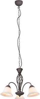LED Kroonluchter - Trion Rustina - E14 Fitting - 3-lichts - Rond - Roestkleur - Aluminium