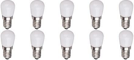 LED Lamp 10 Pack - Aigi Santra - 1.5W - E14 Fitting - Helder/Koud Wit 6500K - Mat Wit - Glas