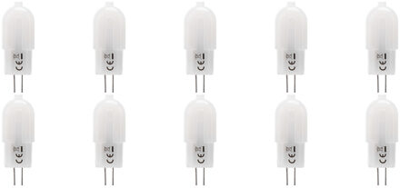 LED Lamp 10 Pack - Velvalux - G4 Fitting - Dimbaar - 2W - Helder/Koud Wit 6000K - Melkwit - 12V Steeklamp Vervangt 20W