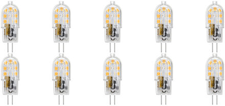 LED Lamp 10 Pack - Velvalux - G4 Fitting - Dimbaar - 2W - Helder/Koud Wit 6000K - Transparant - 12V Steeklamp Vervangt