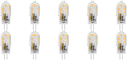LED Lamp 10 Pack - Velvalux - G4 Fitting - Dimbaar - 2W - Helder/Koud Wit 6000K - Transparant Vervangt 20W