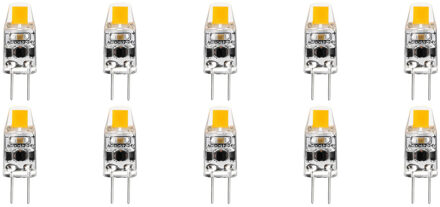 LED Lamp 10 Pack - Velvalux - G4 Fitting - Dimbaar - 2W - Warm Wit 3000K - 12V Steeklamp Vervangt 20W