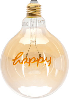 LED Lamp - Aigi Glow Happy - E27 Fitting - 4W - Warm Wit 1800K - Amber