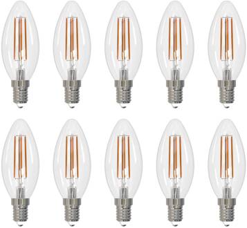 LED lamp E14 kaars set van 10, 4000 K transparant