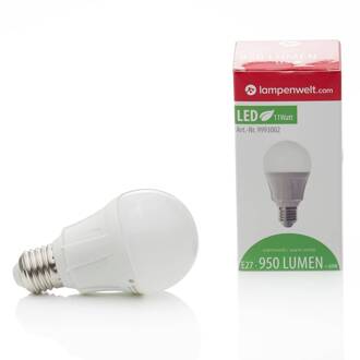 LED lamp, E27, 11 W, opaal, 3.000 K, 1.055 lm