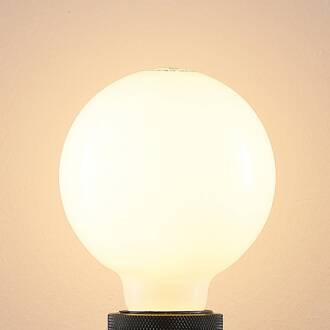 LED lamp E27 8W 2.700K G95 bol dimbaar opaal per 2