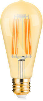 LED Lamp E27 Edison Filament - Brinton - Amber 6W 540lm - 822 Zeer Warm Wit 2200K - ST64 - Dimbaar | Vervangt 45W