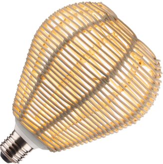 | LED Lamp | E27 Fitting | Designlamp | Bamboekleurig | T95 | 125mm | 3.5W