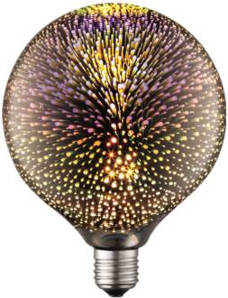 LED lamp E27 Ø 12,5 cm 4 W 3D vuurwerk rookgrijs, goud
