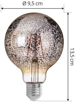 LED lamp E27 Ø9,5cm 4W 1800K confetti rookgrijs, zilver