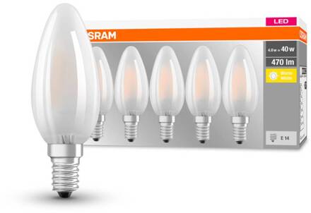LED-lamp Energielabel A++ (A++ - E) E14 Kaars 4 W = 40 W Warmwit (Ø x l) 35 mm x 100 mm Filament / Retro-LED 5 stuk(s)