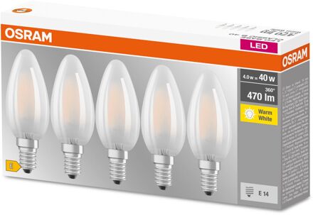 LED-lamp Energielabel A++ (A++ - E) E14 Kaars 4 W = 40 W Warmwit (Ø x l) 35 mm x 100 mm Filament / Retro-LED 5 stuk(s)