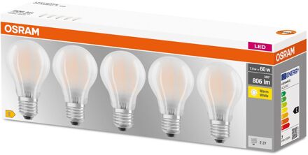 LED-lamp Energielabel A++ (A++ - E) E27 Peer 7 W = 60 W Warmwit (Ø x l) 60 mm x 108 mm Filament / Retro-LED 5 stuk(s)
