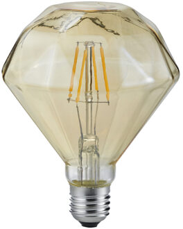 LED Lamp - Filament - Trion Dimano - E27 Fitting - 4W - Warm Wit 2700K - Amber - Aluminium