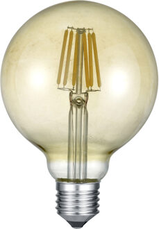 LED Lamp - Filament - Trion Globin - E27 Fitting - 6W - Warm Wit 2700K - Amber - Aluminium