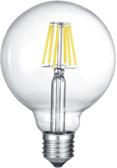 LED Lamp - Filament - Trion Globin - E27 Fitting - 6W - Warm Wit 3000K - Transparent Helder - Aluminium