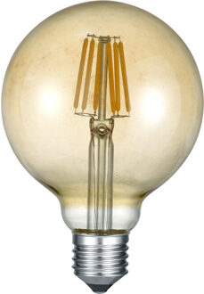 LED Lamp - Filament - Trion Globin - E27 Fitting - 8W - Warm Wit 2700K - Dimbaar - Amber - Glas