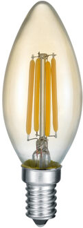 LED Lamp - Filament - Trion Kirza - 4W - E14 Fitting - Warm Wit 2700K - Dimbaar - Amber - Glas