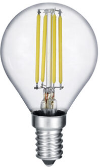 LED Lamp - Filament - Trion Topus - 4W - E14 Fitting - Warm Wit 3000K - Transparent Helder - Aluminium