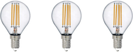 LED Lamp - Filament - Trion Tropin - Set 3 Stuks - E14 Fitting - 2W - Warm Wit-2700K - Transparant Helder - Glas