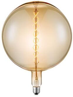 LED lamp Globe spiral G260 6W dimbaar - amber Geel