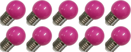 | LED lamp | Grote fitting E27 | Kogellamp | Paars | 45mm | 1W | 10 stuks