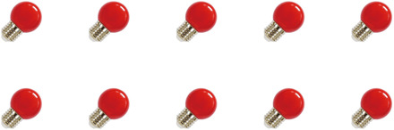 | LED lamp | Grote fitting E27 | Kogellamp | Rood | 45mm | 1W | 10 stuks