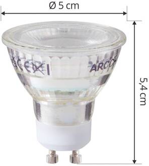 LED lamp, GU10 2,5W, PAR16, helder, 6.500 K, 450 lm transparant