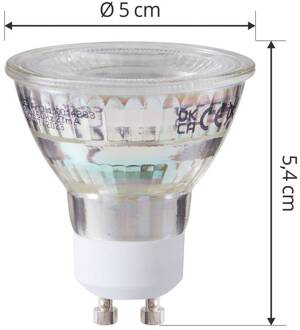 LED lamp GU10 4,7W 2700K 850 lumen glas transparant