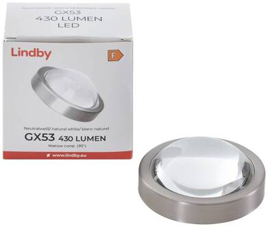 LED lamp, GX53 4,8W, 4.200K, nikkel, Ø 7,5 cm