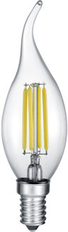 LED Lamp - Kaarslamp - Filament - Trion Kirza - 4W - E14 Fitting - Warm Wit 2700K - Dimbaar - Transparent Helder - Glas