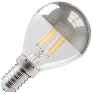 LED Lamp - Kogelspiegellamp Filament P45 - E14 Fitting - 4W - Dimbaar - Warm Wit 2700K - Chroom