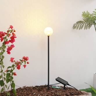 LED lamp op zonne-energie Brindley, zwart, glas, IP65 zwart, helder