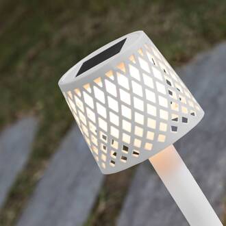 LED lamp op zonne-energie Gretita, wit, grondspies, set van 4