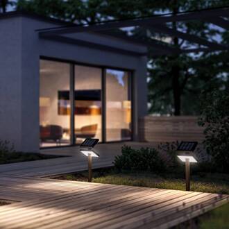 LED lamp op zonne-energie HELIOSTEPPER, antraciet, grondspies, IP65