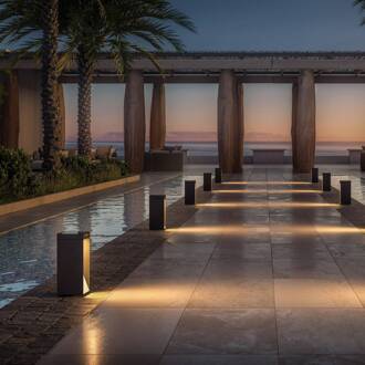 LED lamp op zonne-energie MILIO SIDE, antraciet, 35 cm, aluminium, IP65