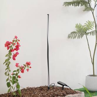 LED lamp op zonne-energie Sabriel, recht, zwart, aluminium, 3000K