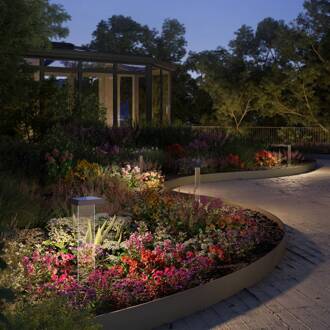 LED lamp op zonne-energie Scotty, helder/antraciet, 60 cm, IP65 antraciet, helder