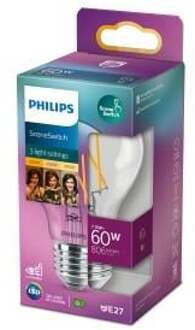 LED Lamp - SceneSwitch Filament 827 A60 - E27 Fitting - Dimbaar - 1.6W-7.5W - Warm Wit 2200K-2700K Vervangt