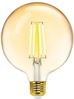 LED Lamp - Smart LED - Aigi Rixona - Bulb G125 - 6W - E27 Fitting - Slimme LED - Wifi LED + Bluetooth - Aanpasbare Kleur
