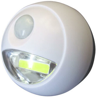 LED lampje met bewegingssensor - draadloos - zelfklevend - wit - Dia 8.5 cm - 2 standen