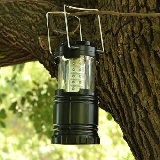 Led Lantaarn Draagbare Camping Licht Zwart Duurzaam Batterij Aangedreven Praktische Telescopische Camping Zaklamp Voor Wandelen Repareren