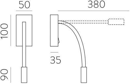 LED leeslamp Cio, schakelaar, flexarm, 930, wit wit gestructureerd