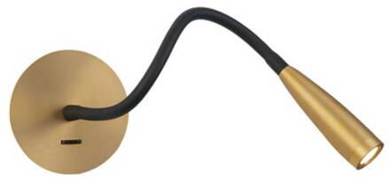 LED leeslamp H63 met flexibele arm, mat messing mat messing, zwart