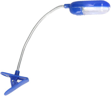 LED Leeslamp met klem - blauw - 25 cm - incl. batterijen - Klemlampen