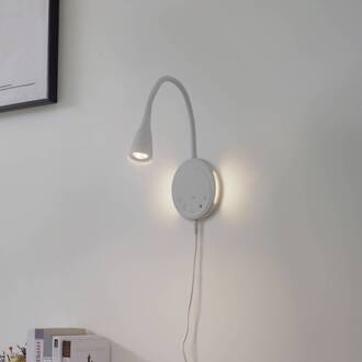 LED leeslamp Zayna, wit, CCT, USB, dimbaar, timer