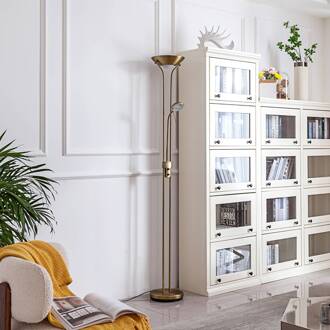 LED leeslampje Josefin, brons, leeslampje, dimbaar brons, mat wit