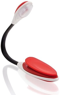 LED leeslampje met klem - 2x - buigbaar - op batterijen - rood - boeken lezen - 25 cm