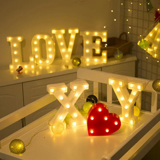 Led Letter Light Luminous 26 English Alphabet Creative Led Battery Night Lamp Romantic Party Home Decor Letter Decorations Lamp